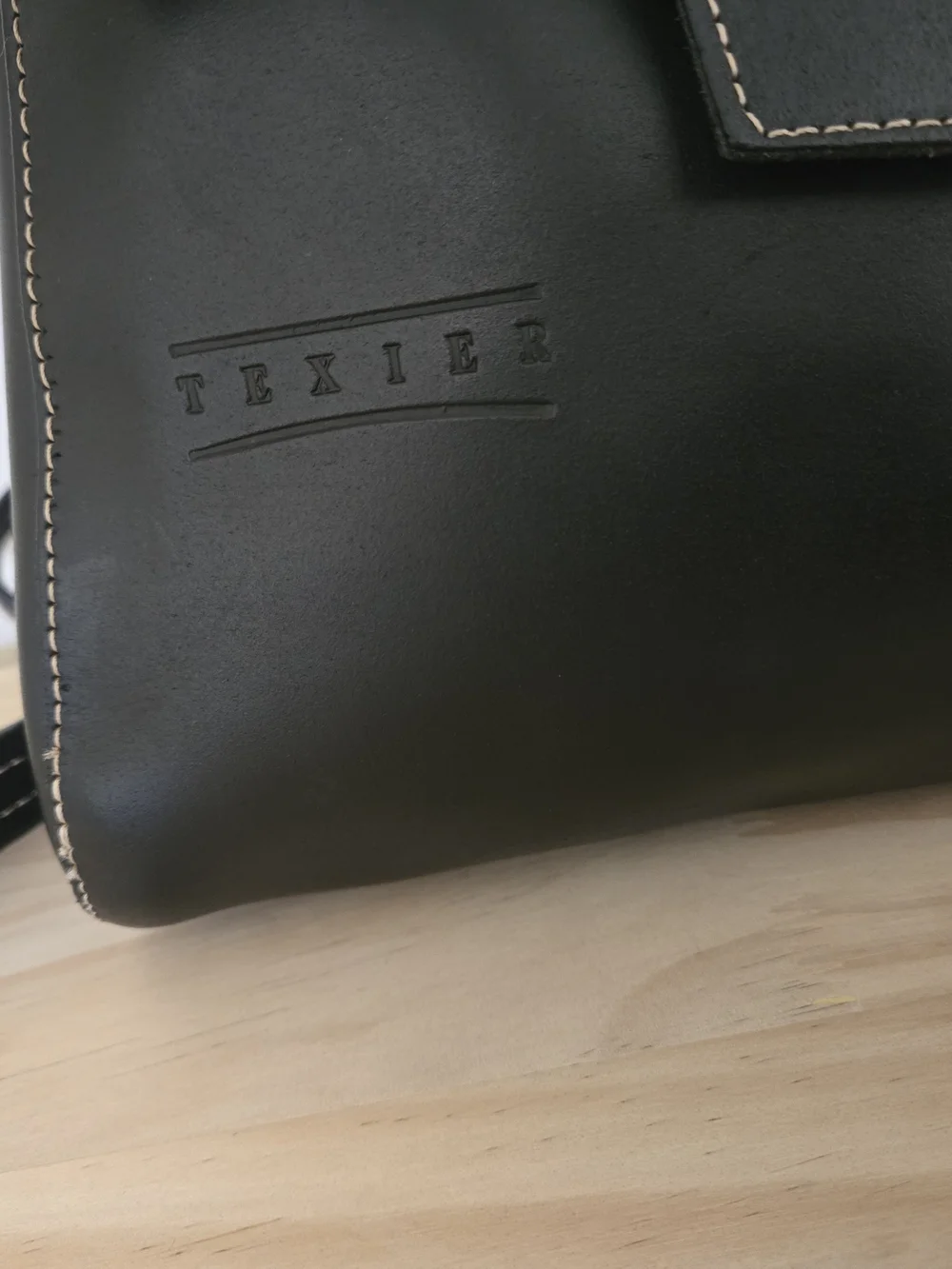 Unisex Black Leather Backpack with Buckle Strap
